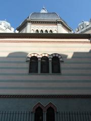 Synagogue Beth Yaacov viewed from the south side of Synagogue Square