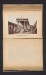 Photoreproduction of a face on the Temple of Isis at Pompeii Roman shrine restoration