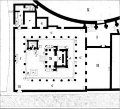 Temple of Isis plan at Regio VIII, Insula 7, Pompeii archaeological site
