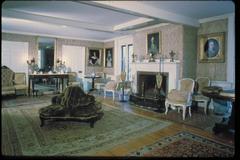 Historic parlor room at Adams National Historical Park with antique furniture and decor