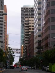 The Infinity tower under construction with crane being removed at 300 Spear Street San Francisco