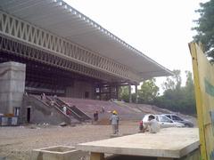 Tyagaraj Stadium in Delhi, sports complex exterior view