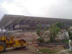 Tyagaraj Stadium in Delhi with green field and stands