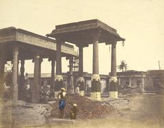 Parthasarathy Temple in Triplicane, Madras, 1851 historic black and white image