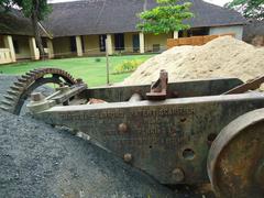 Close-up view of a Patent Scarifier agricultural tool with metal spikes