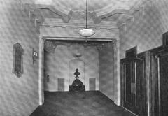 Interior foyer of the Booth Theatre in Manhattan, New York, 1913