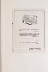 Theatre program and press articles for the play Le maître de Santiago by Henry de Montherlant
