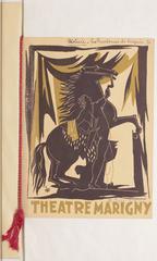 Cover image of a French theatrical publication featuring press clippings and a program