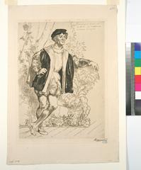 Portrait of Fernand in lord costume, a prominent third role actor at Montparnasse Theatre in 19th century