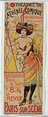Vintage poster of Théâtre de l'Athénée-Comique in Paris showing evening revue Paris-sur-scène