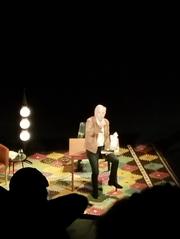 Fabrice Luchini performing on stage at Théâtre de l'Atelier in November 2024