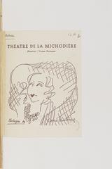 Vintage theatre program and press clippings from a 1950 performance at Théâtre de la Michodière