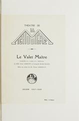 Vintage theater program and press clippings for the play Le Valet Maître performed on March 1, 1938, at Théâtre de la Michodière