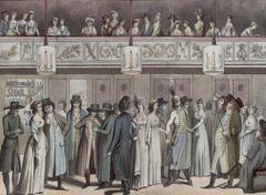 Interior view of Foyer du Théâtre Montansier at Palais-Royal with classical architectural details