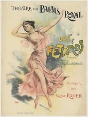 1897 affiche lithographique de l'opérette Les Fêtards par Victor Roger