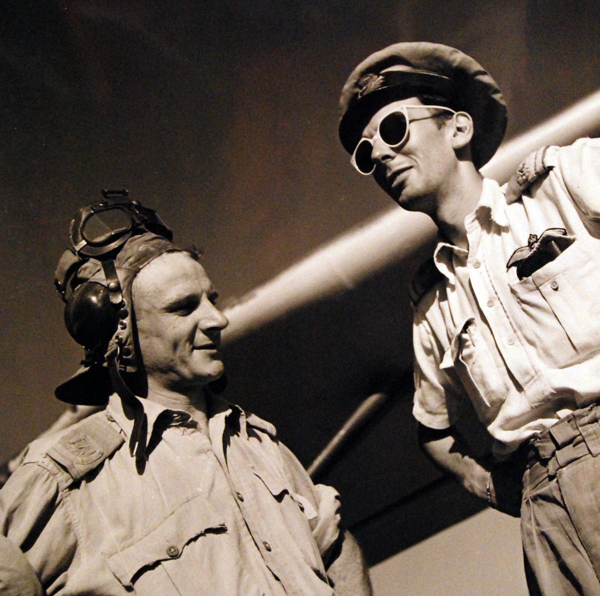 Two test pilots at Royal Navy Air Station Coimbatore India in 1944