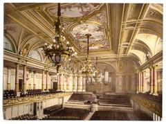 The Tonhalle Grand Concert Hall in Zurich, Switzerland historic photochrom print