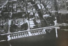 Historic photo of Zurich Alpenquai in 1929 with Tonhalle building