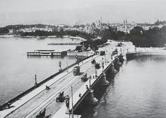 Quaibrücke bridge in Zurich around 1890