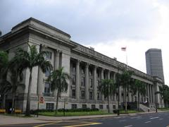 City Hall building in Singapore under a clear blue sky