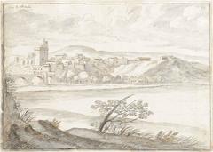 View of Tour Philippe-le-Bel and Pont Saint-Bénezet at Villeneuve-lès-Avignon, France