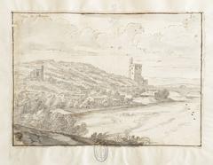 View of Tour Philippe-le-Bel and Pont Saint-Bénezet in Villeneuve-lès-Avignon, France