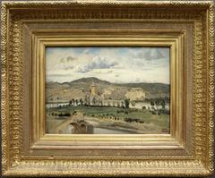 Camille Corot painting of Villeneuve-lès-Avignon featuring La Torre di Filippo il Bello