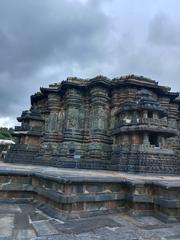 Intricate carvings on the walls of Chennakesava Temple in Belur, Karnataka