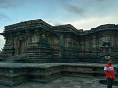 Stone carvings on the walls of Chennakesava Temple in Belur, Karnataka