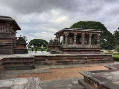 Intricate stone carvings at Chennakesava Temple in Belur, Karnataka