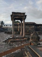 Intricate stone carvings on the walls of Chennakesava Temple in Belur, Karnataka
