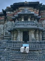 Intricate carvings on Chennakesava Temple walls in Belur, Karnataka