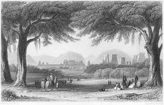 View of the celebrated Hindoo temples and palace at Madura in 1860