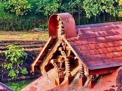 Sree Ananthapadmanabha Swamy temple inside a square water tank in Kumbla, Kerala