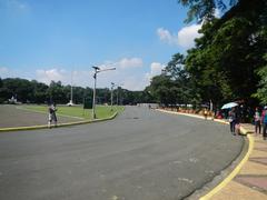 Aerial view of Quezon Memorial Circle surrounded by Elliptical Road in Quezon City