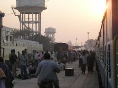 Train at Varanasi Central Train Station in India