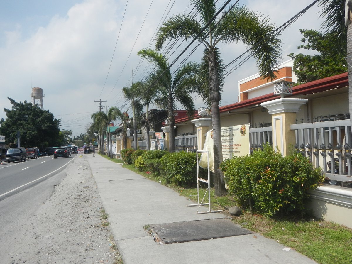 Provincial road in Bacolor, Pampanga showing Don Honorio Ventura Technological State University and surrounding barangays