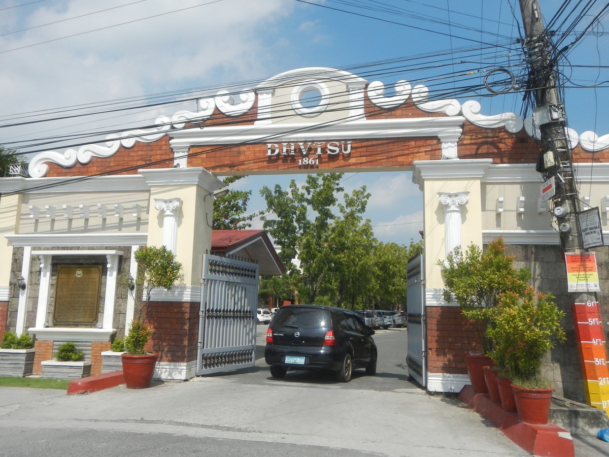 Provincial road in Bacolor, Pampanga featuring Don Honorio Ventura Technological State University and surrounding barangays like Cabambangan, Santa Ines, and Cabetican