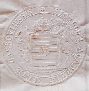 Photo of Royal Academy seal at University of Košice Slovakia