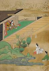 Prince Takayoshi and Lady Mikushige-dono illustrated in Ehon Shinkyoku