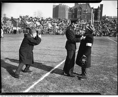 Lou and Nat Turofsky at Varsity Stadium in Toronto