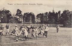 Historic rugby match at Varsity Athletic Grounds in Toronto, Canada, 1909