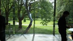 View of Whitworth Park from inside The Whitworth art gallery on Oxford Road, Manchester