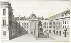 Historical map engraving of Josephsplatz by Sickingen 1832