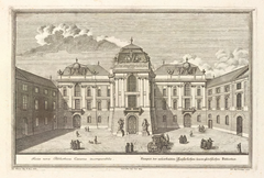 Josefsplatz in Vienna with the Imperial Library (Austrian National Library) engraving 1733
