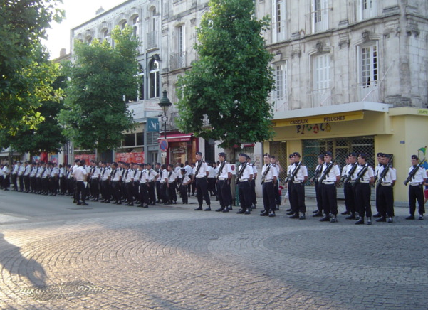 French Air Force non-commissioned officers preparing for the July 14th ceremony on avenue de Gaulle in Rochefort