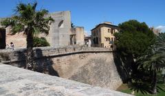 Outdoor fragment of Muzeum Es Baluard in Palma de Mallorca showing modern architectural elements and landscaped surroundings
