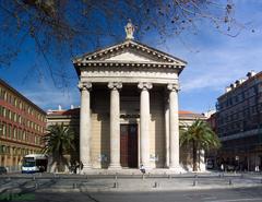 Facade of Notre Dame du Port church in Nice
