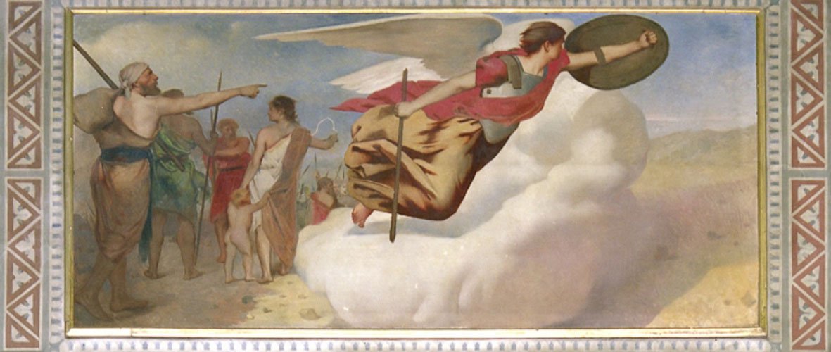 Saint Michael protecting the Hebrews on the Exodus from Egypt painting