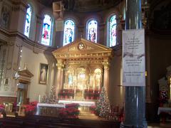 St. Hedwig Chicago main altar decorated for Christmas 2010 with festive ornaments and greenery